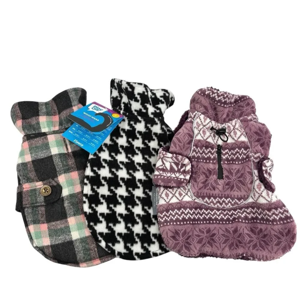 Small Pet Fleece Blanket Sweater (set of 3)